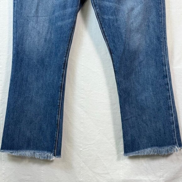 Lucky Brand Bridgette Cropped Flare Jeans Womens Sz 10/30 Medium Wash Raw Hem - Picture 9 of 14